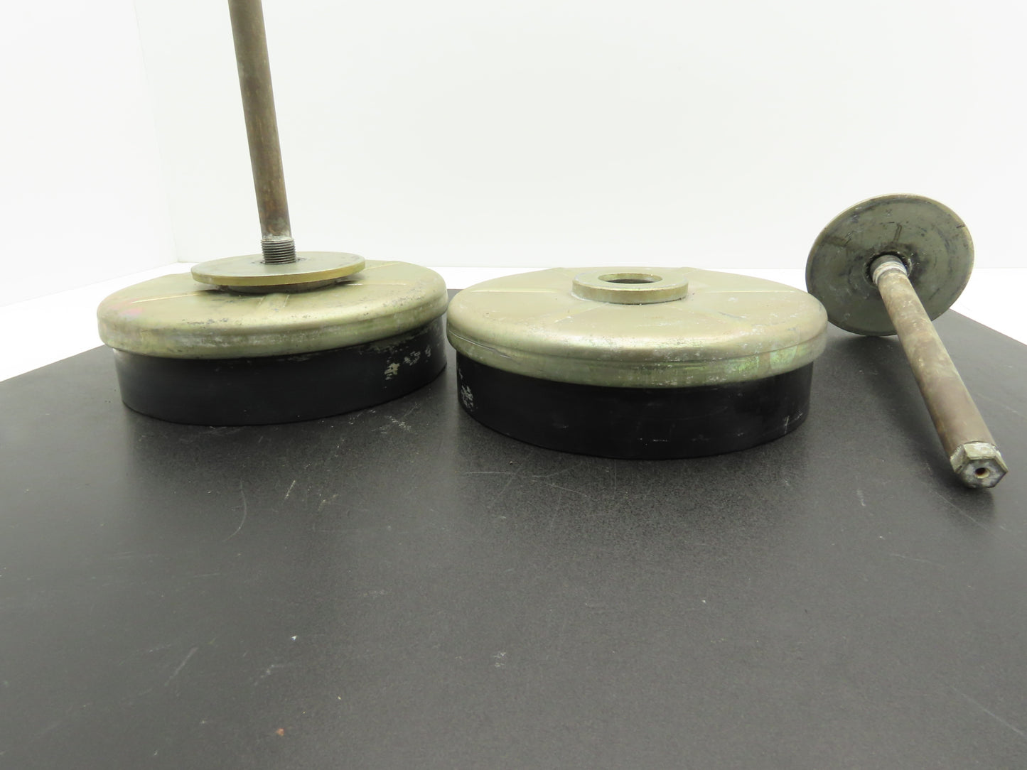 Studded Leveling Feet 8" Base Pad 7-5/8" Stud 11/16" x 9-3/4" Lot of 2