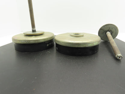Studded Leveling Feet 8" Base Pad 7-5/8" Stud 11/16" x 9-3/4" Lot of 2