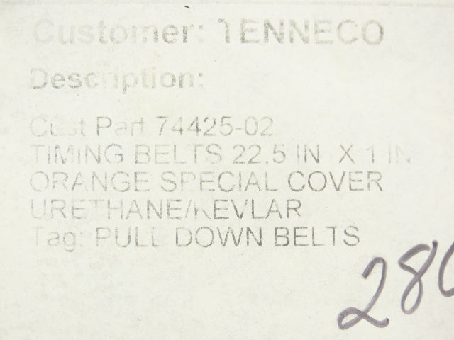 Midwest Industrial Rubber Timing Belt 22.5"x1" Orange Urethane Cover