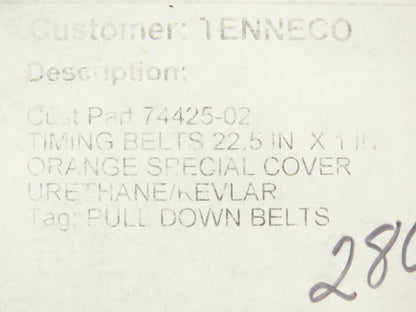 Midwest Industrial Rubber Timing Belt 22.5"x1" Orange Urethane Cover