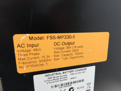 Crown FS5LUV-530-US01 V-Force Forklift Battery Charger 48V 1000Ah 250A 480V 3Ph