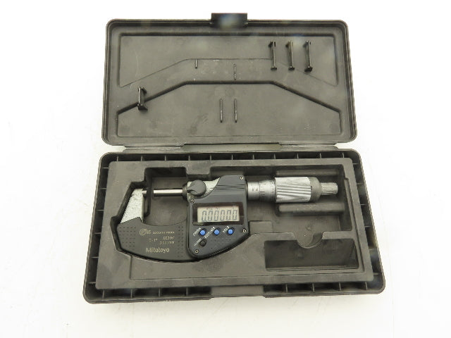 Mitutoyo 293-344-30 Digimatic Micrometer 0-1" 25mm Range Flat Anvil