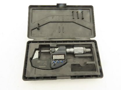 Mitutoyo 293-344-30 Digimatic Micrometer 0-1" 25mm Range Flat Anvil