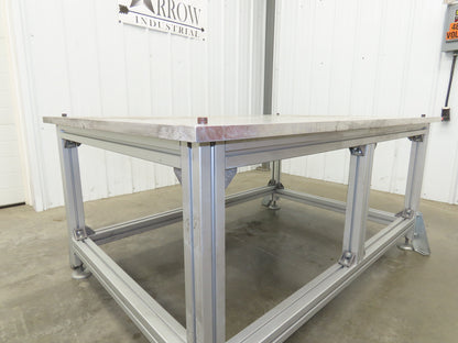 1" Aluminum Top Welding Work Bench Machine Fab Table 61-1/2"W 42"D 28-1/2"H