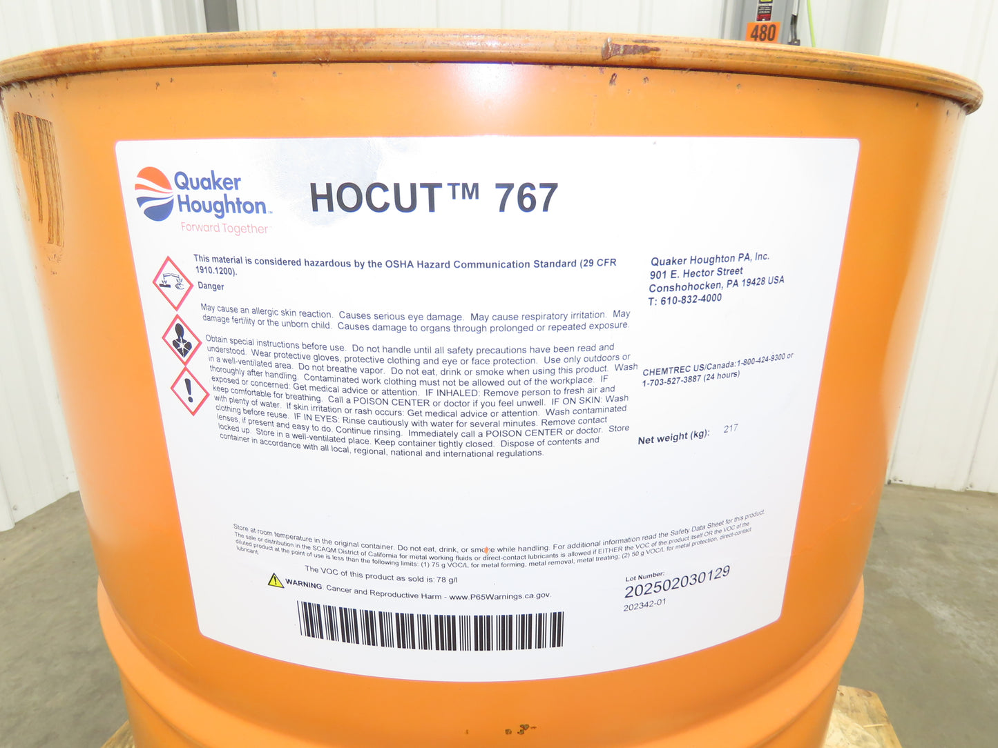 Quaker Houghton Synthetic Metal Removal Fluid Milling Coolant 54 Gallon Drum