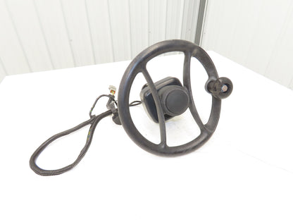 Hyster 8808585 Forklift Steering Wheel & Bracket Assembly Removed From E80XN