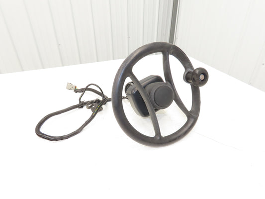 Hyster 8808585 Forklift Steering Wheel & Bracket Assembly Removed From E80XN