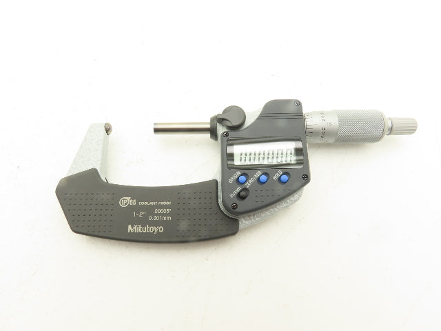 Mitutoyo 395-352-30 Digimatic Micrometer 1-2" Range .00005" Spherical Ball Anvil