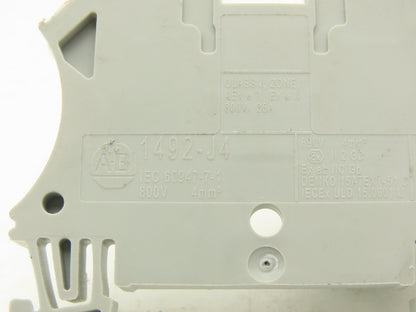 Allen Bradley 1492-J4 Feed-Through Terminal Block Gray 4mm Sq  Lot of 128