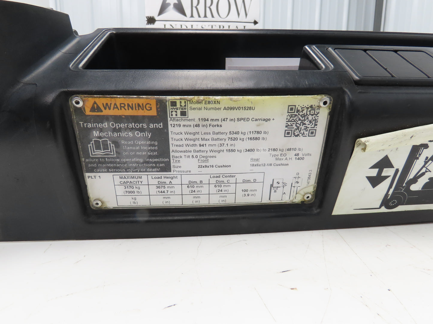 Hyster 8536820 Forklift Control Module Rev 21 Off E80XN READ