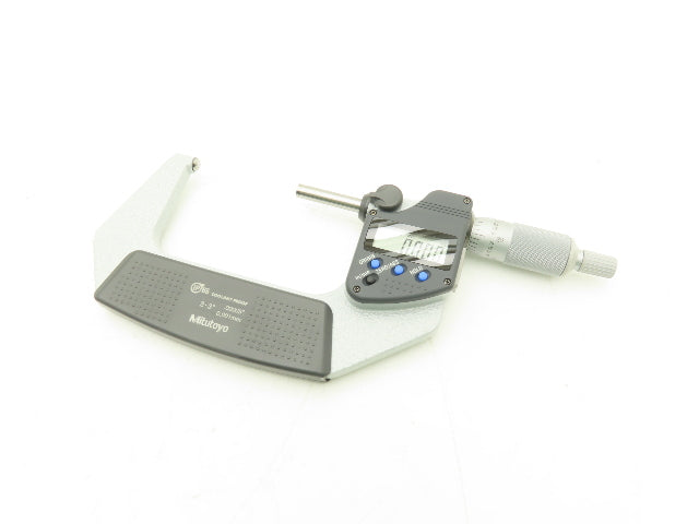 Mitutoyo 395-353-30 Digimatic Micrometer 2-3" Range Spherical Ball Anvil