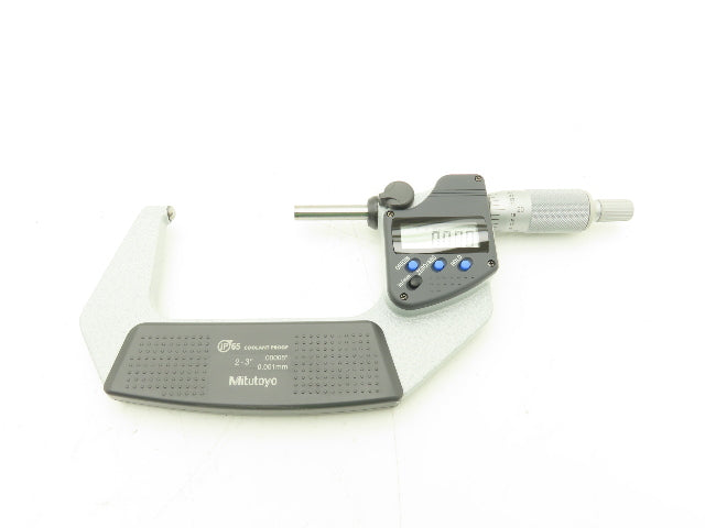 Mitutoyo 395-353-30 Digimatic Micrometer 2-3" Range Spherical Ball Anvil