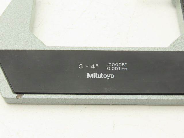 Mitutoyo 293-724-10 Digimatic Micrometer 3-4" Range .00005" Flat Anvil