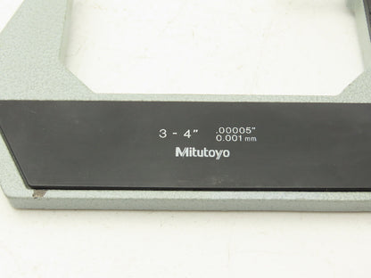 Mitutoyo 293-724-10 Digimatic Micrometer 3-4" Range .00005" Flat Anvil