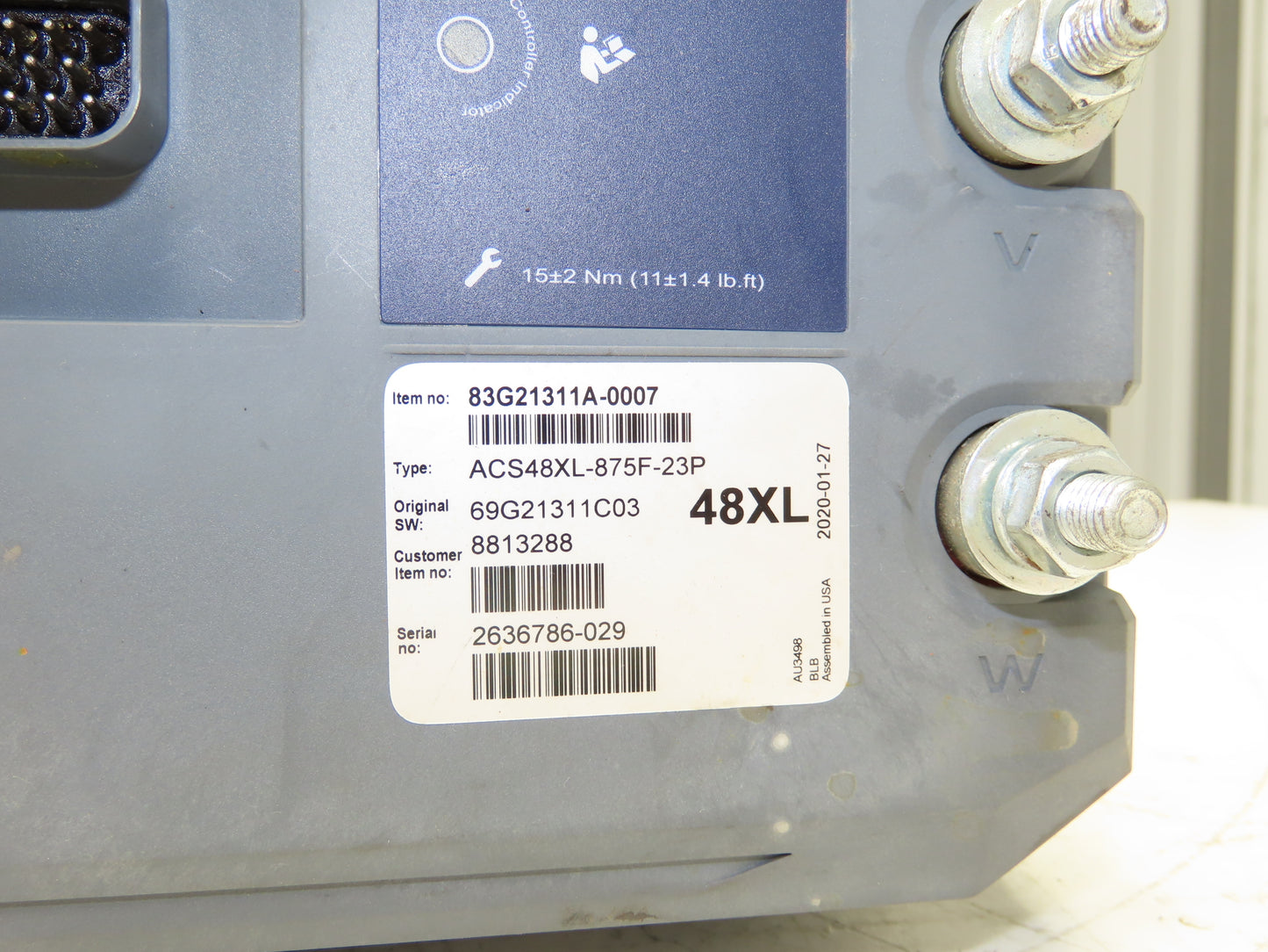 Danaher ACS48XL-875F-23P AC SuperDrive Forklift Motor Controller 48V Off E80XN
