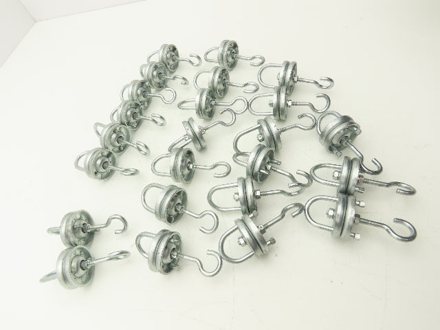 Overhead Conveyor Hanger Rotator Carrier Swivel Hook Powder Coating Lot of 25