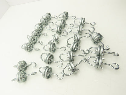 Overhead Conveyor Hanger Rotator Carrier Swivel Hook Powder Coating Lot of 25