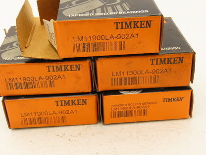 Timken LM11900LA-902A1 Tapered Roller Bearing Cone 3/4"ID W/Seal Lot of 5