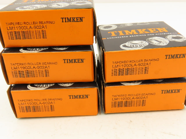 Timken LM11900LA-902A1 Tapered Roller Bearing Cone 3/4"ID W/Seal Lot of 6
