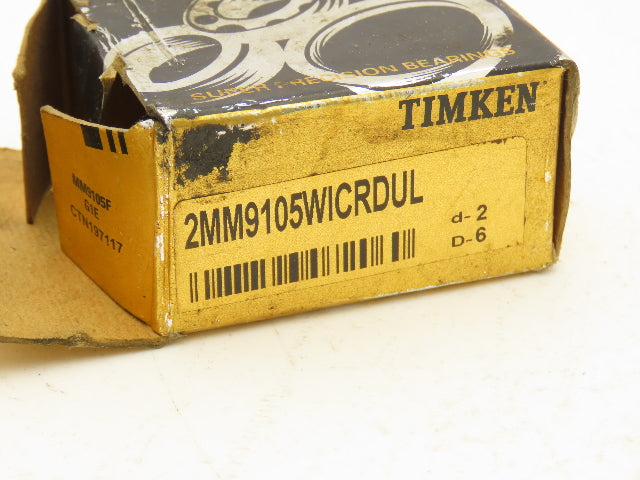Timken 2MM9105WICRDUL Ball Bearing Angular Contact 25mm Bore x 47mm OD x 12mm W