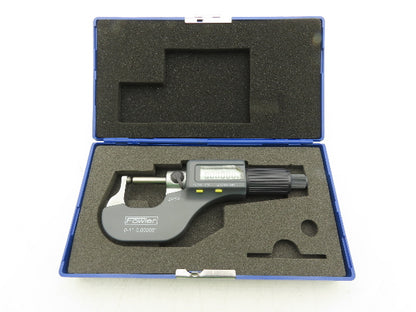 Fowler 54-860-211-1 Spherical Face Digital Micrometer 0-1" 25mm Range Ball Anvil