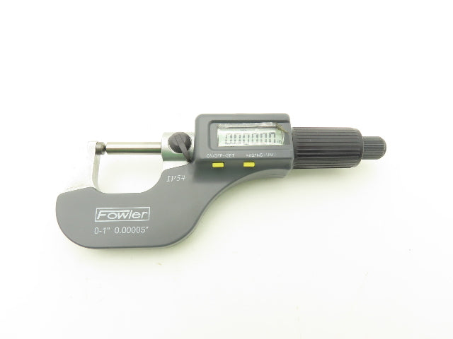 Fowler 54-860-211-1 Spherical Face Digital Micrometer 0-1" 25mm Range Ball Anvil