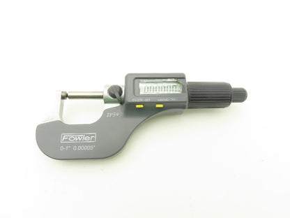Fowler 54-860-211-1 Spherical Face Digital Micrometer 0-1" 25mm Range Ball Anvil