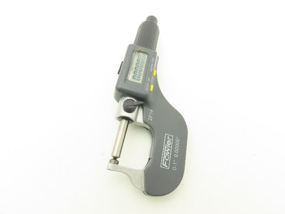 Fowler 54-860-211-1 Spherical Face Digital Micrometer 0-1" 25mm Range Ball Anvil