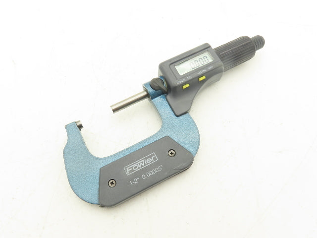Fowler Digital Outside Micrometer 1-2" 25-50mm Range .00005" Flat Anvil No Case