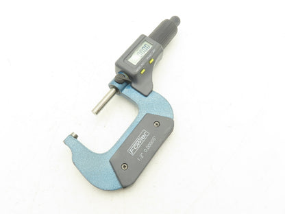 Fowler Digital Outside Micrometer 1-2" 25-50mm Range .00005" Flat Anvil No Case