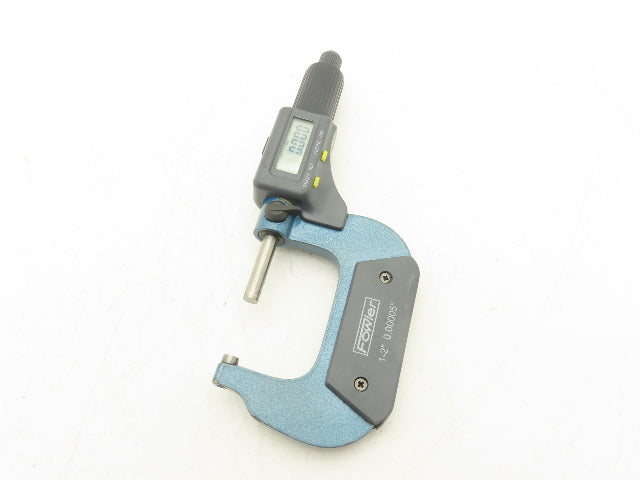 Fowler Digital Outside Micrometer 1-2" 25-50mm Range .00005" Flat Anvil No Case
