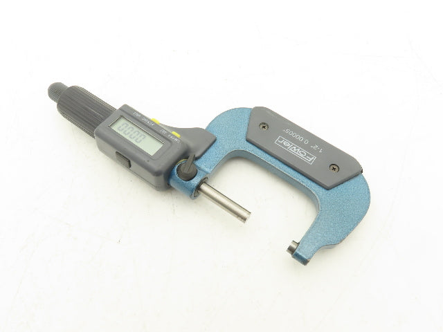 Fowler Digital Outside Micrometer 1-2" 25-50mm Range .00005" Flat Anvil No Case