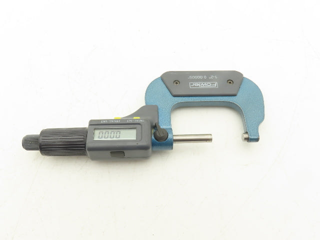Fowler Digital Outside Micrometer 1-2" 25-50mm Range .00005" Flat Anvil No Case