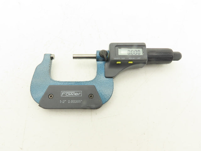 Fowler Digital Outside Micrometer 1-2" 25-50mm Range .00005" Flat Anvil No Case