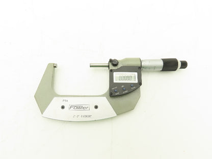 Fowler Digital Outside Micrometer 2-3" Range 50-78mm Flat Anvil SPC Data Port