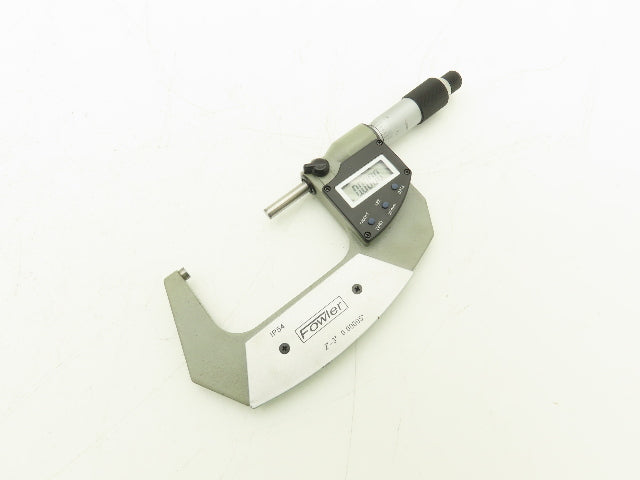 Fowler Digital Outside Micrometer 2-3" Range 50-78mm Flat Anvil SPC Data Port