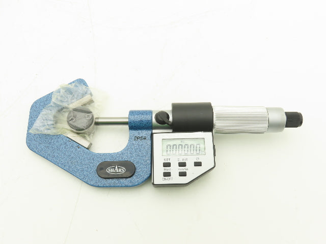 Shars 303-2434 Digital Micrometer 0.8-1.4" 60 Deg V-Anvil  -Broken Case Latch