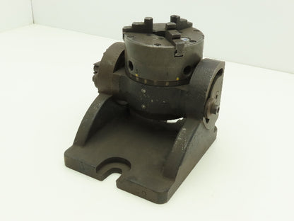 Buck Forkardt Milling 3 Jaw Lathe Chuck 4” OD 1" ID Collet Indexing Angle Plate