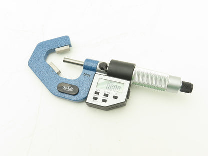 Shars 303-2434 Digital Micrometer 0.8-1.4" Range 60 Deg 3-Flute V-Anvil