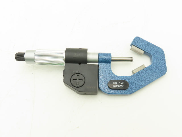 Shars 303-2434 Digital Micrometer 0.8-1.4" Range 60 Deg 3-Flute V-Anvil