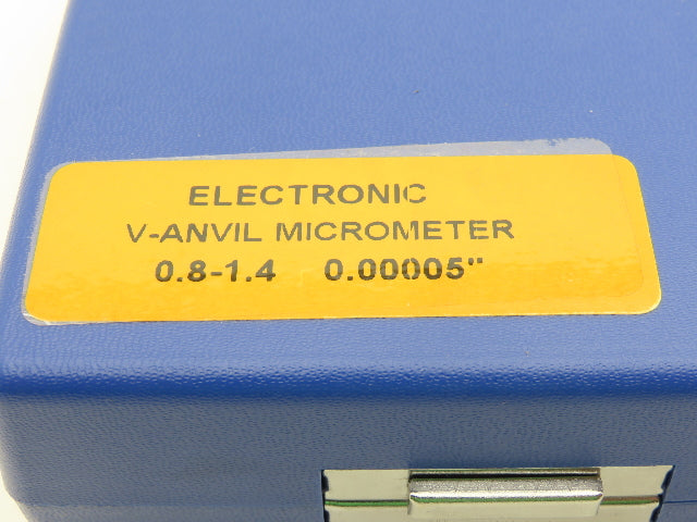 Shars 303-2434 Digital Micrometer 0.8-1.4" Range 60 Deg 3-Flute V-Anvil