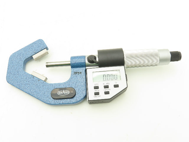 Shars 303-2434 Digital Micrometer 0.8-1.4" Range 60 Deg 3-Flute V-Anvil