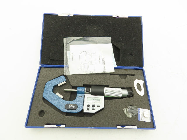 Shars 303-2434 Digital Micrometer 0.8-1.4" Range 60 Deg 3-Flute V-Anvil