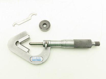 Mitutoyo 114-202 V-Anvil Micrometer 0.93"-1" Range .0001" 3-Flute Tip Spindle