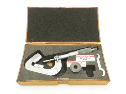 Mitutoyo 114-202 V-Anvil Micrometer 0.93"-1" Range .0001" 3-Flute Tip Spindle