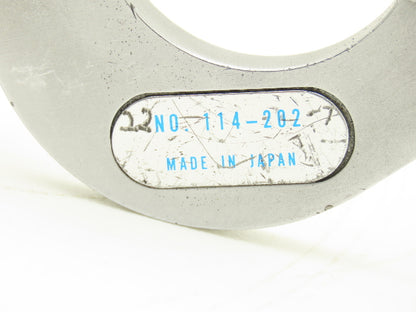 Mitutoyo 114-202 V-Anvil Micrometer 0.93"-1" Range .0001" 3-Flute Tip Spindle