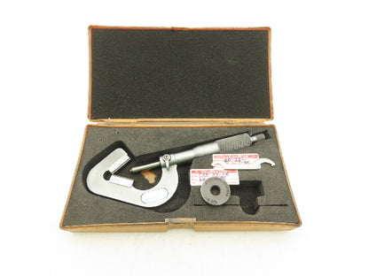 Mitutoyo 114-202 V-Anvil Micrometer 0.93"-1" Range .0001" 3-Flute Tip Spindle