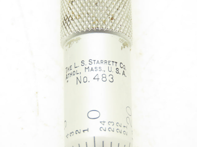 Starrett 483 V-Anvil Micrometer 1-2" Range Flat Spindle Ratchet Stop