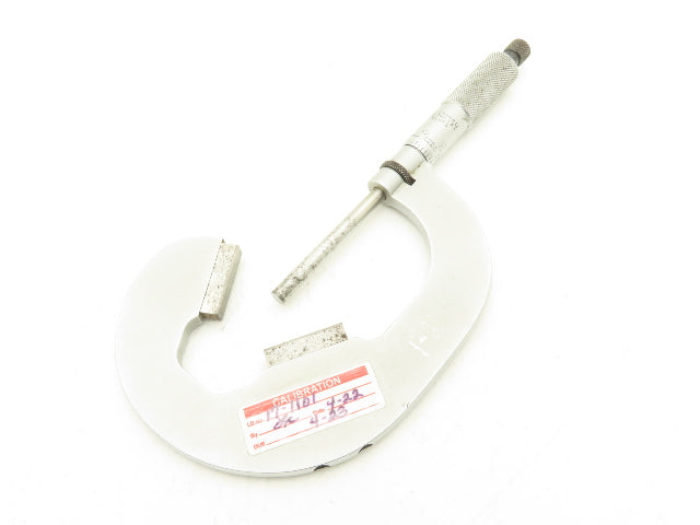 Starrett 483 V-Anvil Micrometer 1-2" Range Flat Spindle Ratchet Stop
