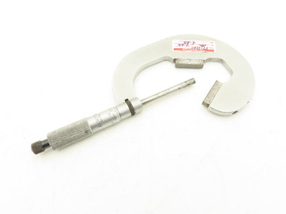 Starrett 483 V-Anvil Micrometer 1-2" Range Flat Spindle Ratchet Stop